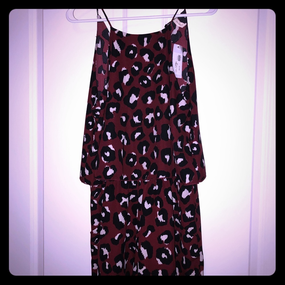 Maroon cheetah romper